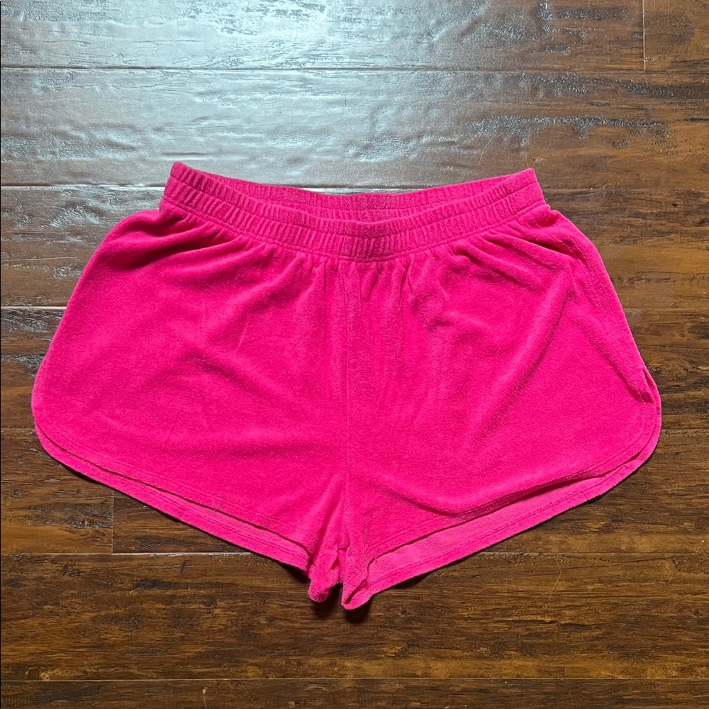 No Boundaries Hot Pink High Waisted Terry Shorts Size XXL
